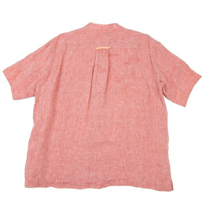 ISSEY MIYAKE MEN Linen No-Collar S/S Shirt Red Size 2