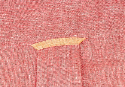 ISSEY MIYAKE MEN Linen No-Collar S/S Shirt Red Size 2