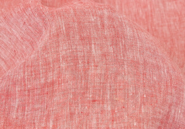 ISSEY MIYAKE MEN Linen No-Collar S/S Shirt Red Size 2