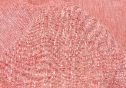 ISSEY MIYAKE MEN Linen No-Collar S/S Shirt Red Size 2
