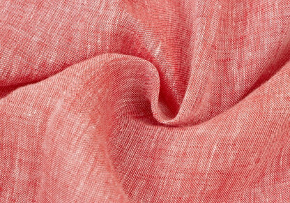 ISSEY MIYAKE MEN Linen No-Collar S/S Shirt Red Size 2