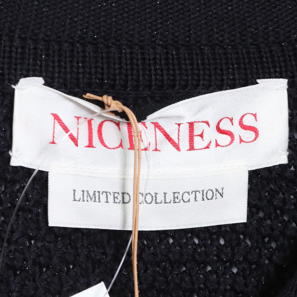 NICENESS JONATHAN Spatial Knit Sweater Dark Navy Size M