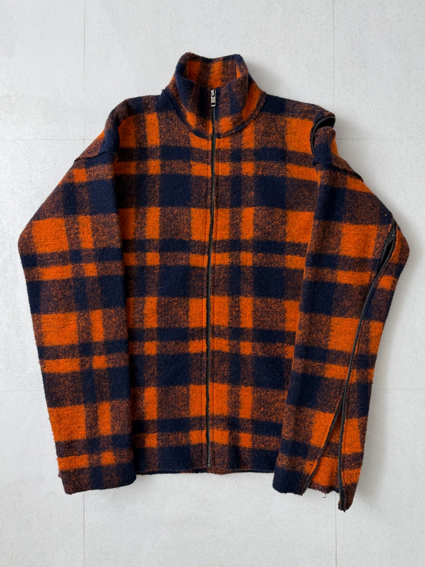 Zadig & Voltaire Multi Check Zip Wool Jacket Size XS