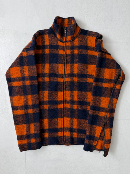 Zadig & Voltaire Multi Check Zip Wool Jacket Size XS
