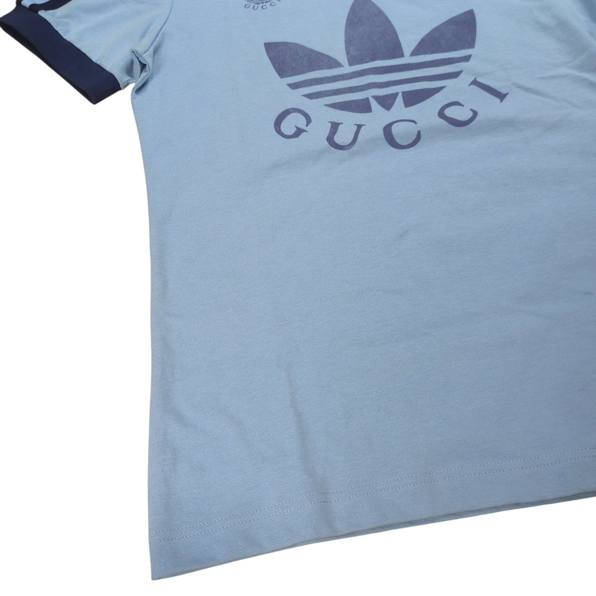 Gucci x adidas Trefoil Logo T-Shirt Blue Size S