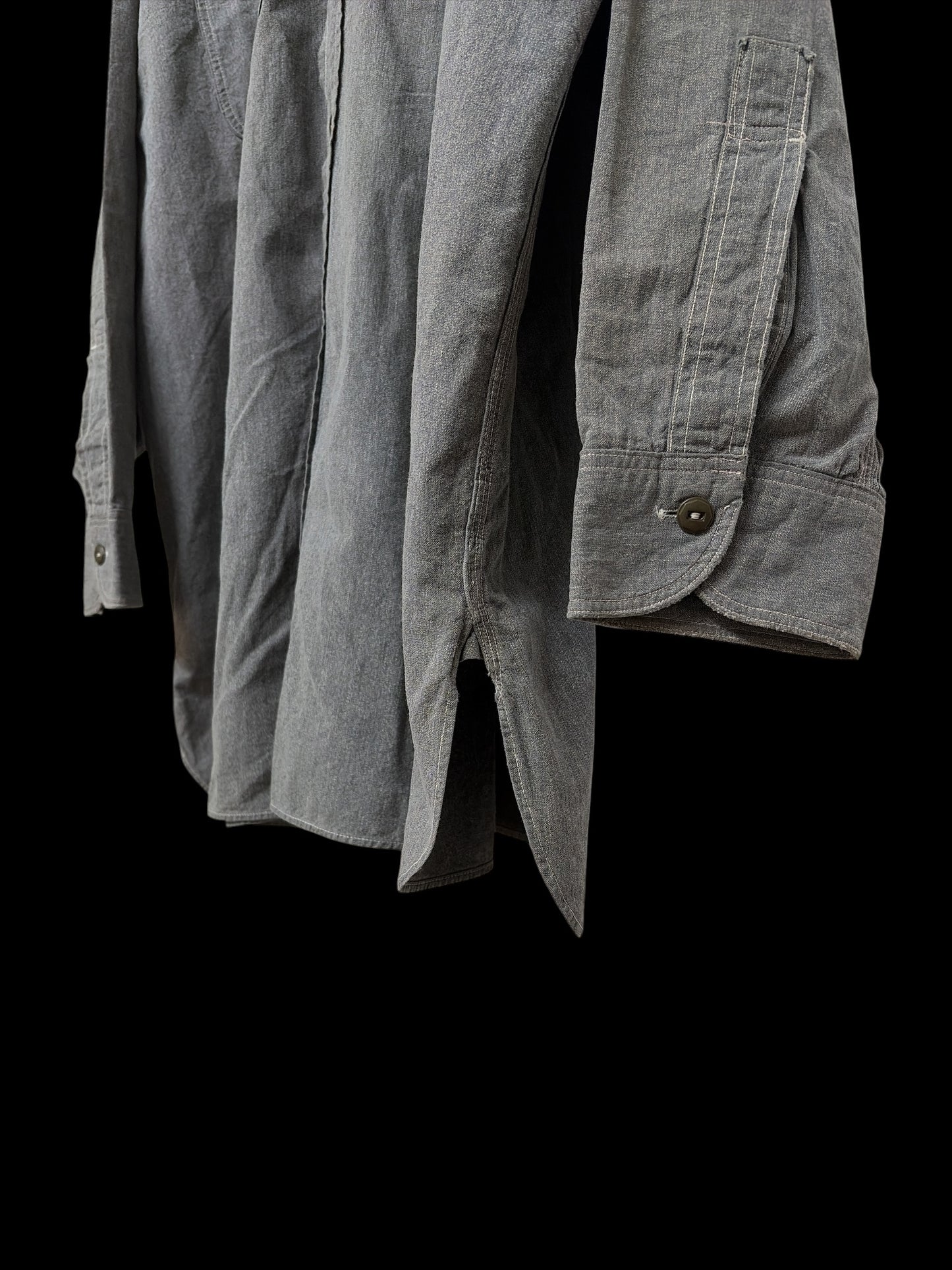 SUPER BIG-MAC 40s Black Chambray Shirt Size XXL