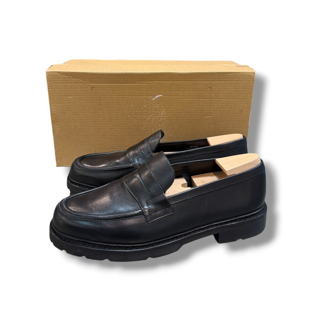 J.M WESTON Black Leather Loafers Size 10