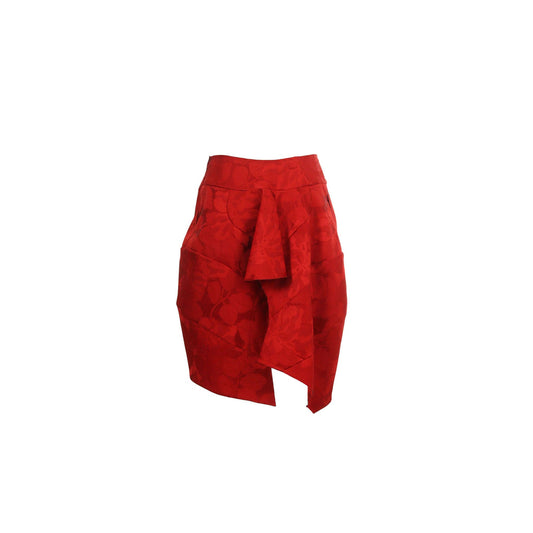COMME des GARCONS 2015 S/S Red Polyester Blend Skirt Size XS