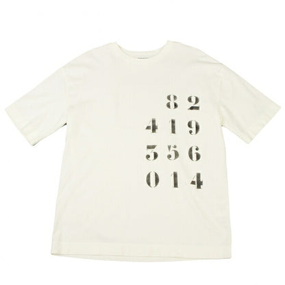 APPLIED ART FORMS Number Print Back White Cotton T-Shirt Size S