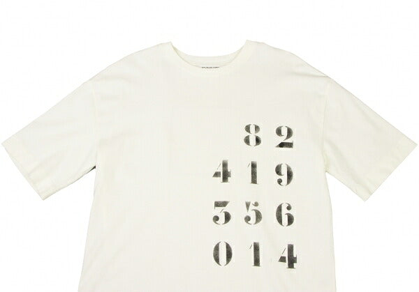 APPLIED ART FORMS Number Print Back White Cotton T-Shirt Size S