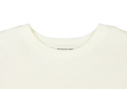 APPLIED ART FORMS Number Print Back White Cotton T-Shirt Size S