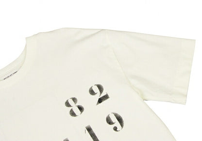 APPLIED ART FORMS Number Print Back White Cotton T-Shirt Size S