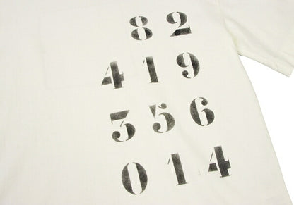 APPLIED ART FORMS Number Print Back White Cotton T-Shirt Size S