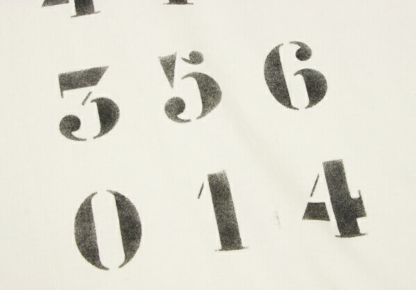 APPLIED ART FORMS Number Print Back White Cotton T-Shirt Size S