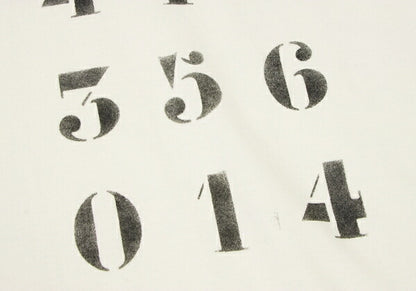 APPLIED ART FORMS Number Print Back White Cotton T-Shirt Size S
