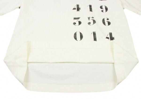 APPLIED ART FORMS Number Print Back White Cotton T-Shirt Size S