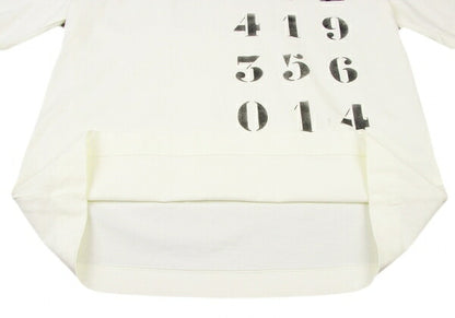 APPLIED ART FORMS Number Print Back White Cotton T-Shirt Size S