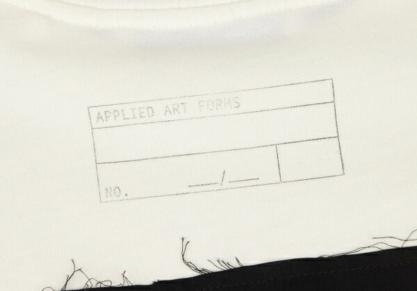 APPLIED ART FORMS Number Print Back White Cotton T-Shirt Size S