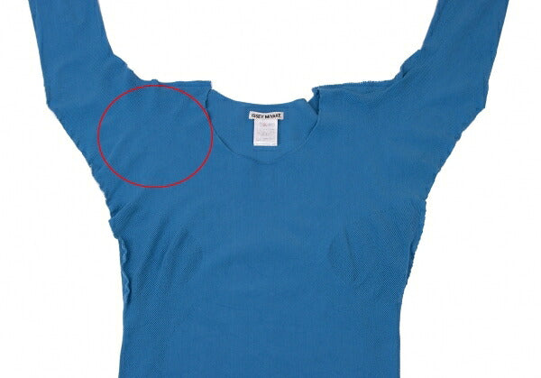 ISSEY MIYAKE Garment Dyed Stretch Mesh Knit Top Blue Size M