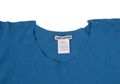 ISSEY MIYAKE Garment Dyed Stretch Mesh Knit Top Blue Size M