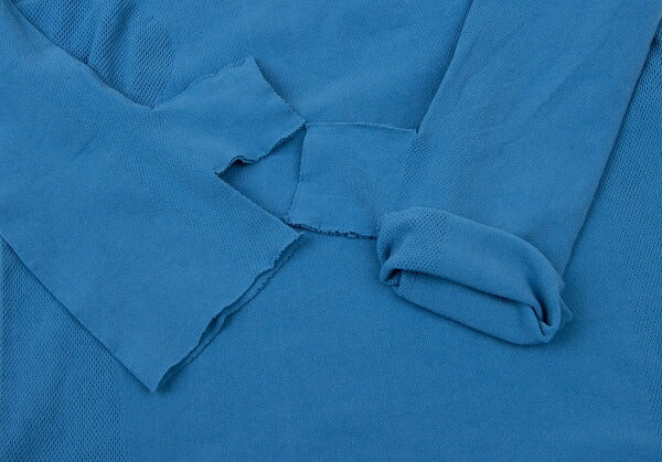 ISSEY MIYAKE Garment Dyed Stretch Mesh Knit Top Blue Size M