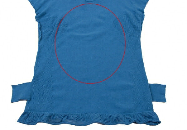 ISSEY MIYAKE Garment Dyed Stretch Mesh Knit Top Blue Size M