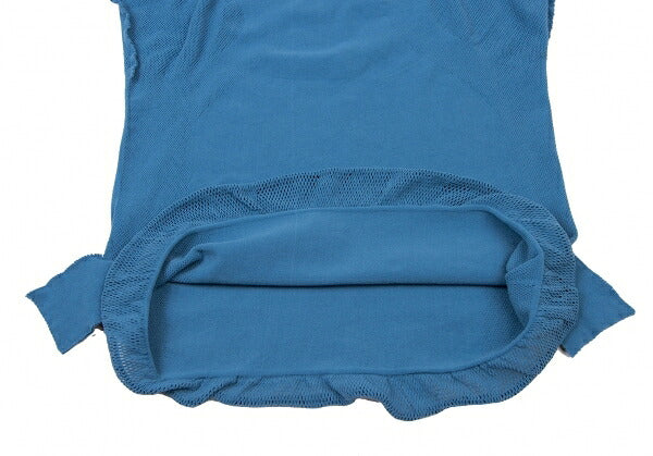 ISSEY MIYAKE Garment Dyed Stretch Mesh Knit Top Blue Size M