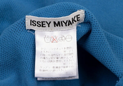 ISSEY MIYAKE Garment Dyed Stretch Mesh Knit Top Blue Size M