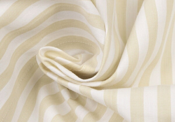 ISSEY MIYAKE MEN Stripe Band Collar Long Shirt Beige Size M