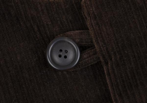 ISSEY MIYAKE MEN No Collar Panel Corduroy Brown Blue Vest Size M