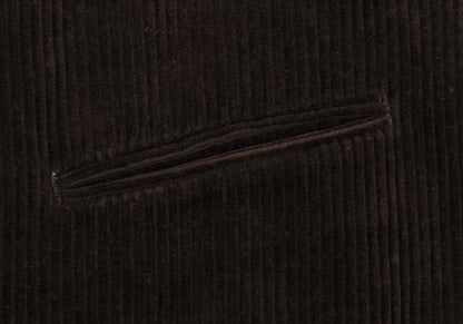ISSEY MIYAKE MEN No Collar Panel Corduroy Brown Blue Vest Size M
