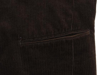 ISSEY MIYAKE MEN No Collar Panel Corduroy Brown Blue Vest Size M