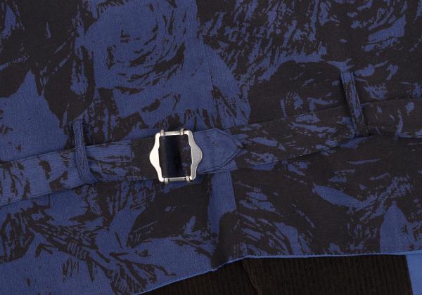 ISSEY MIYAKE MEN No Collar Panel Corduroy Brown Blue Vest Size M