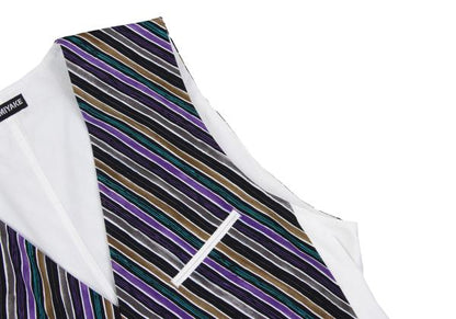 ISSEY MIYAKEMEN Cotton Diagonal Stripe Vest Black Size M
