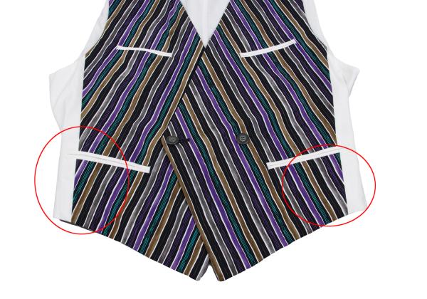 ISSEY MIYAKEMEN Cotton Diagonal Stripe Vest Black Size M