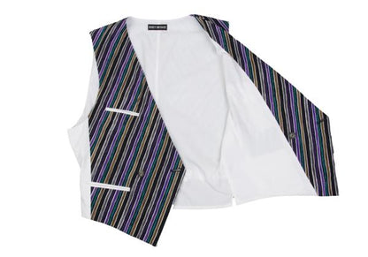 ISSEY MIYAKEMEN Cotton Diagonal Stripe Vest Black Size M