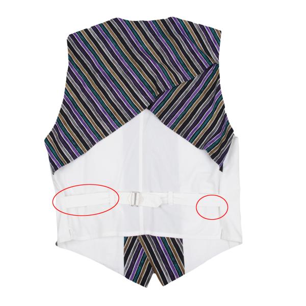 ISSEY MIYAKEMEN Cotton Diagonal Stripe Vest Black Size M