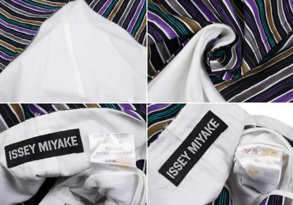 ISSEY MIYAKEMEN Cotton Diagonal Stripe Vest Black Size M