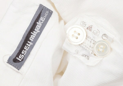 ISSEY MIYAKEMEN Flap Pocket Open Collar Shirt White Size M