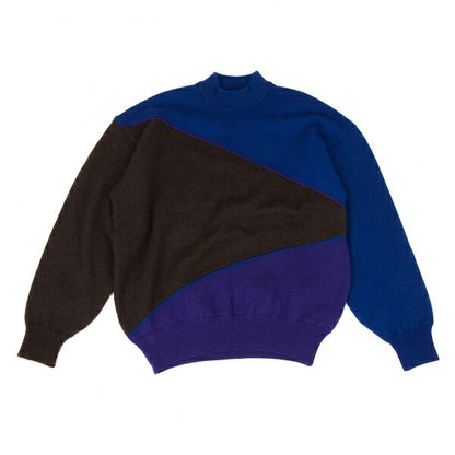 ISSEY MIYAKEMEN Wool Nylon Paneled Mock Neck Knit Size M