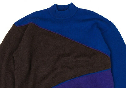 ISSEY MIYAKEMEN Wool Nylon Paneled Mock Neck Knit Size M