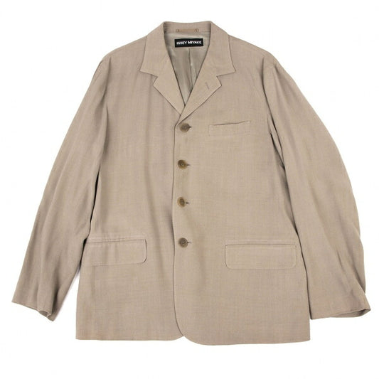 ISSEY MIYAKE MEN Rayon Silk Flap Pocket Jacket Beige Size 2