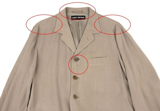 ISSEY MIYAKE MEN Rayon Silk Flap Pocket Jacket Beige Size 2
