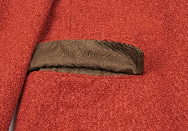 ISSEY MIYAKEMEN Wool Band Collar Flap Jacket Orange Size M