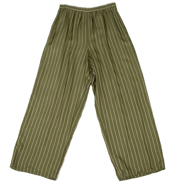 COMME des GARCONS Cupro Stripe Wide Pants Green Size M