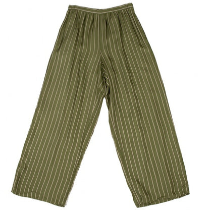 COMME des GARCONS Cupro Stripe Wide Pants Green Size M