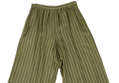 COMME des GARCONS Cupro Stripe Wide Pants Green Size M