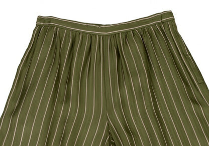 COMME des GARCONS Cupro Stripe Wide Pants Green Size M