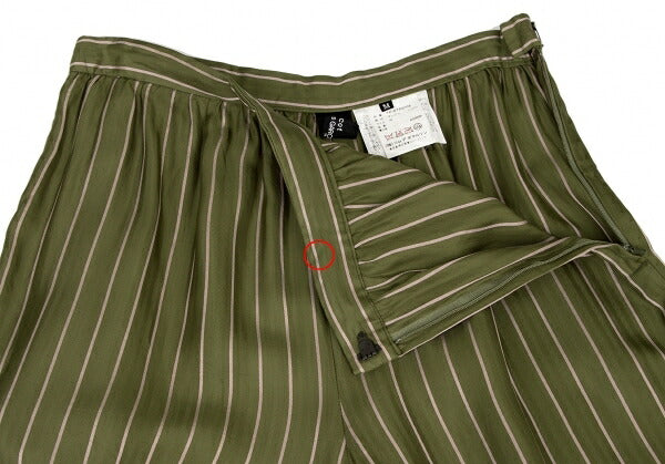 COMME des GARCONS Cupro Stripe Wide Pants Green Size M