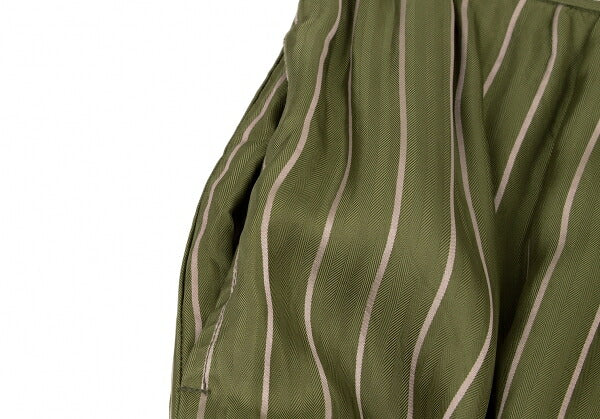 COMME des GARCONS Cupro Stripe Wide Pants Green Size M